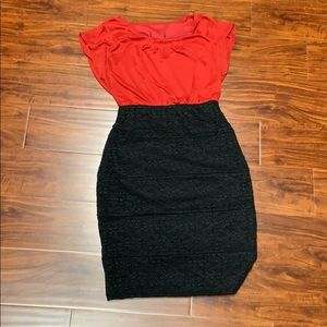 Red and black dress